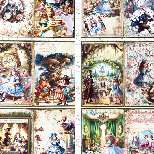 #02049  Alice Style Material Paper (4 pcs)