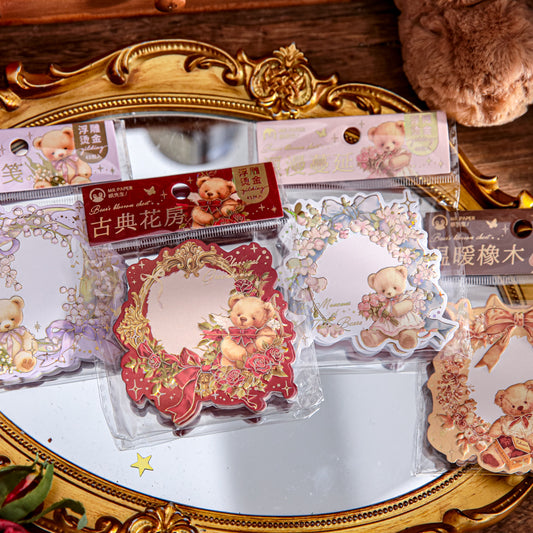 #02459 Bear and Flower Frame Series Sticker