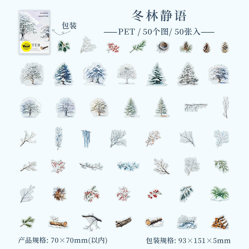 #02880 Tree in Four Seasons Series Sticker