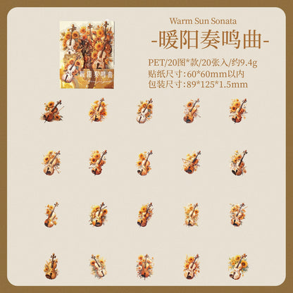 #02843 Flower Music Instrument Series Sticker