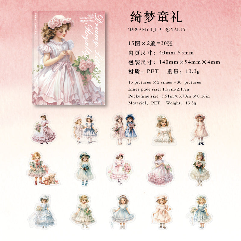 #02861 Vintage girl Series Sticker