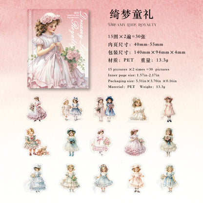 #02861 Vintage girl Series Sticker