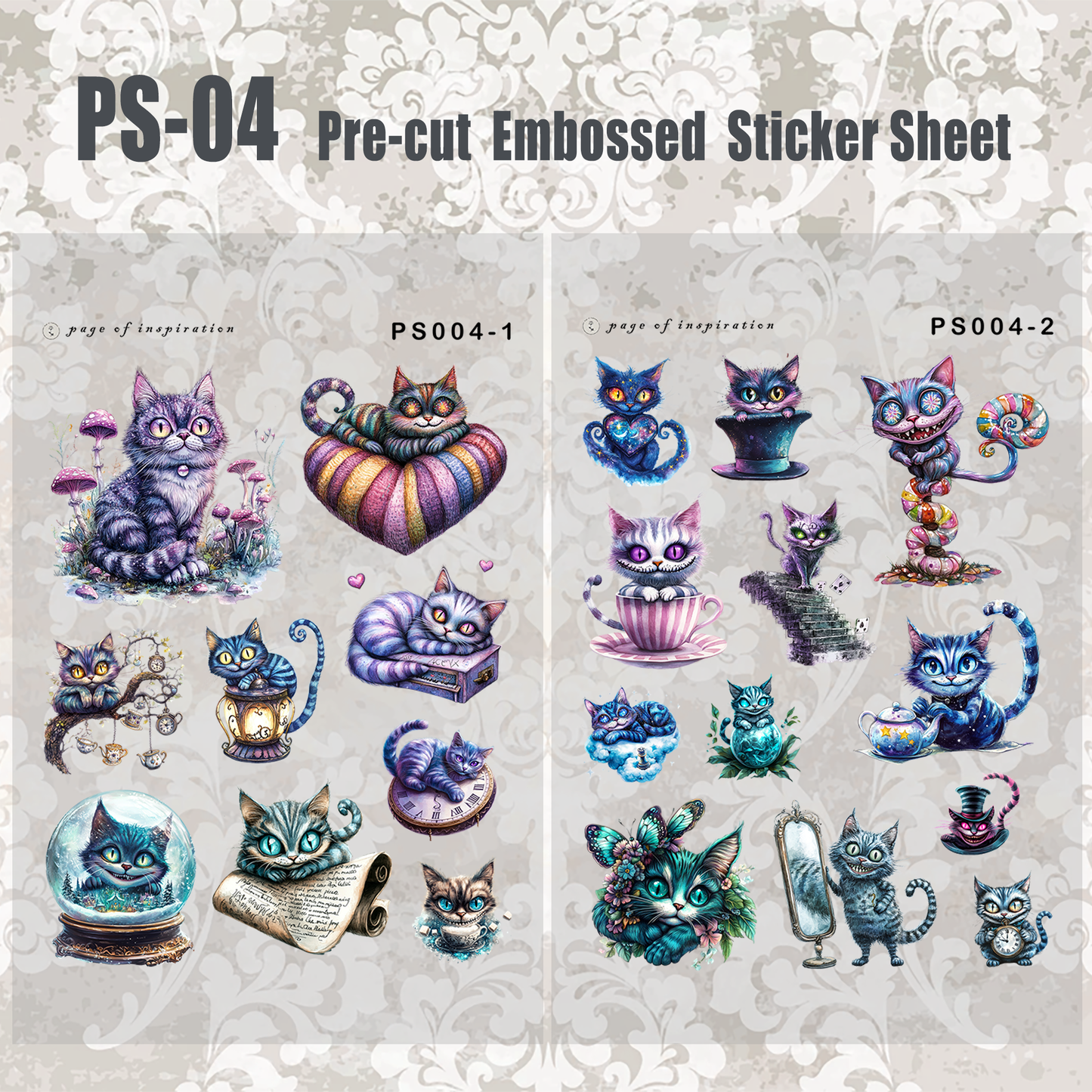 #PS-04 Pre-cut Embossed PET Sticker Sheet