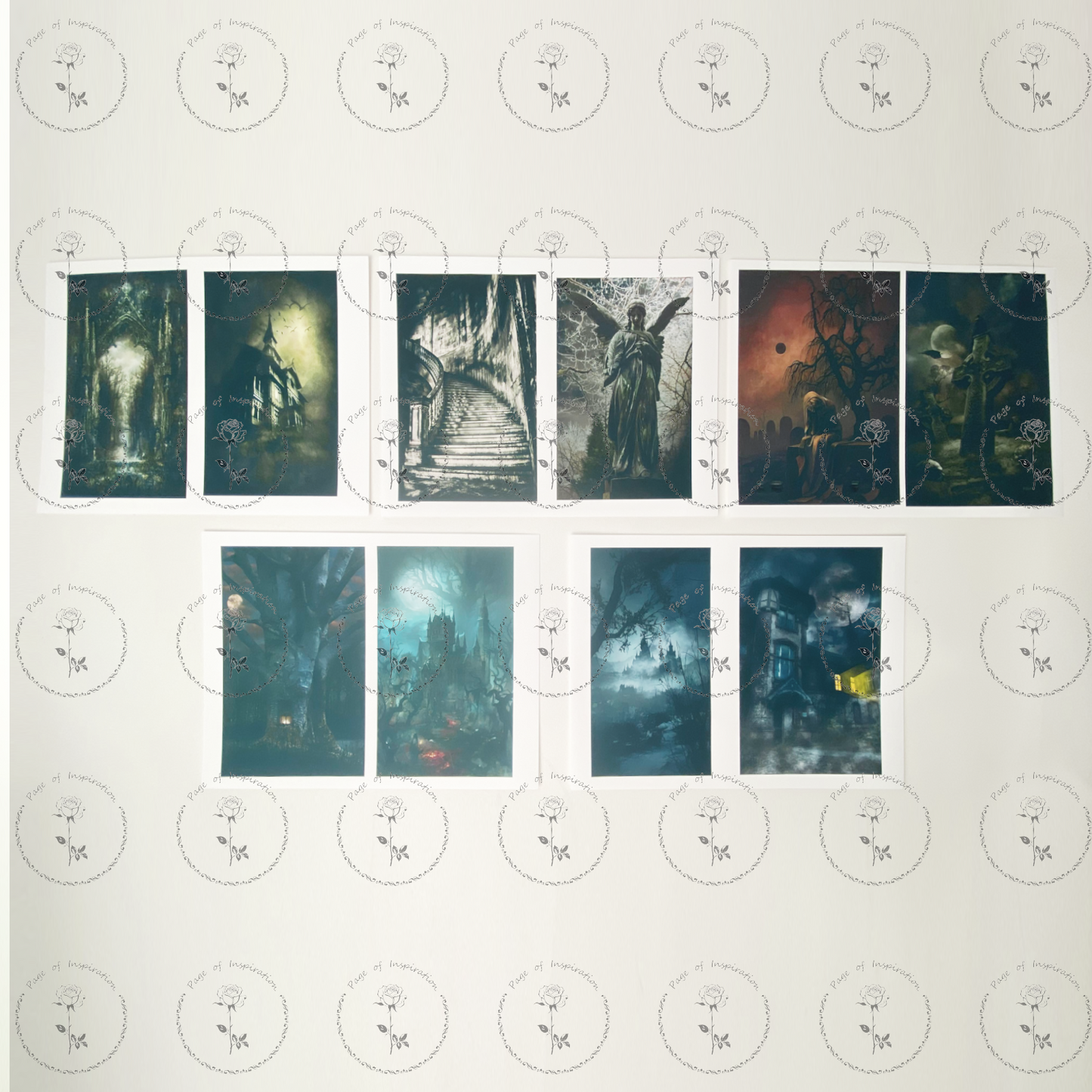 #02050 Dark Ghotic Style Material Paper (5 pcs)