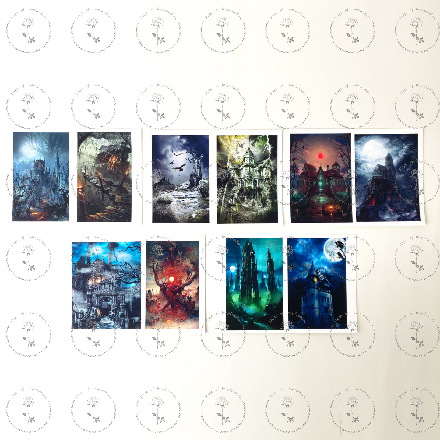 #02050 Dark Ghotic Style Material Paper (5 pcs)