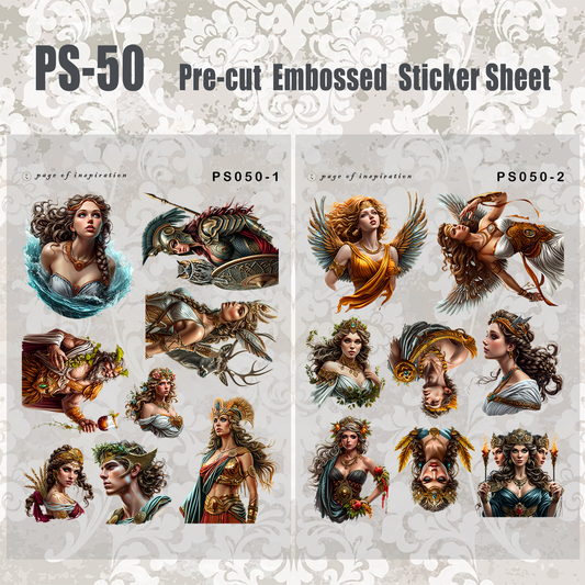 #PS-50 Pre-cut Embossed PET Sticker Sheet
