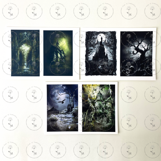 #02050 Dark Ghotic Style Material Paper (5 pcs)