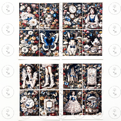 #02051 Alice Tea Party Material Paper (4 pcs)