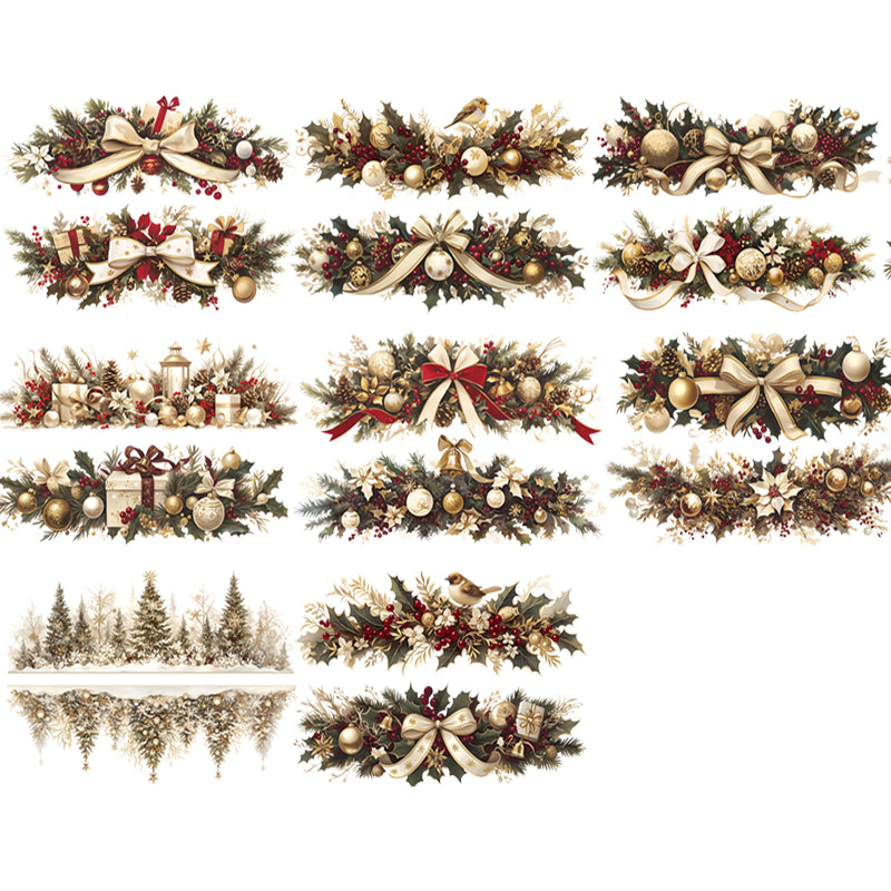 #03258 Customized PET Tape Golden Christmas Decoration