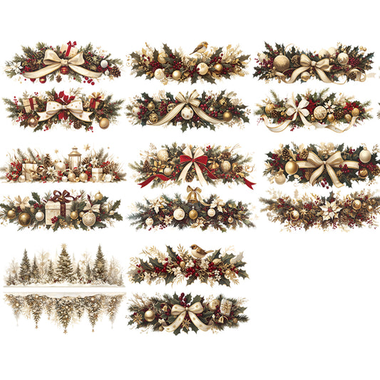 #03258 Customized PET Tape Golden Christmas Decoration