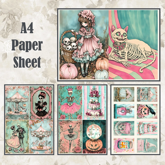 #4A51 POI Print A4 Cardstock Paper Set 4 Pcs