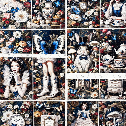 #02051 Alice Tea Party Material Paper (4 pcs)