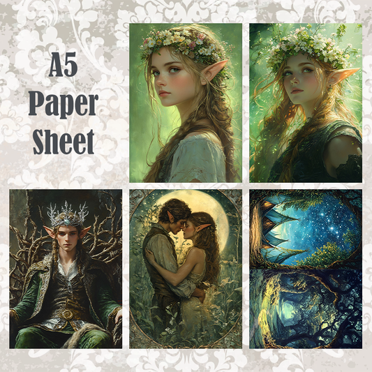 #5A53 POI Print A5 Cardstock Paper Set 10 Pcs