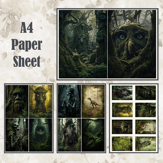 #4A53 POI Print A4 Cardstock Paper Set 4 Pcs