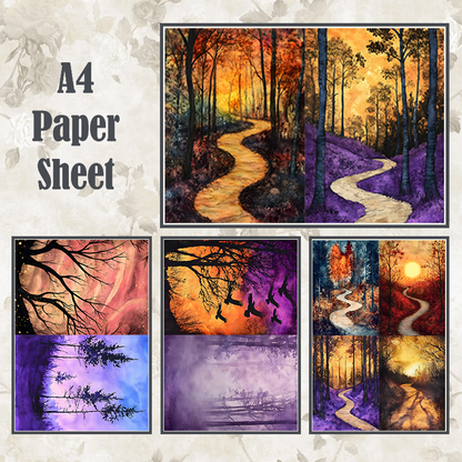 #4A54 POI Print A4 Cardstock Paper Set 4 Pcs