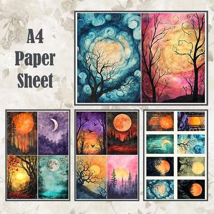 #4A54 POI Print A4 Cardstock Paper Set 4 Pcs