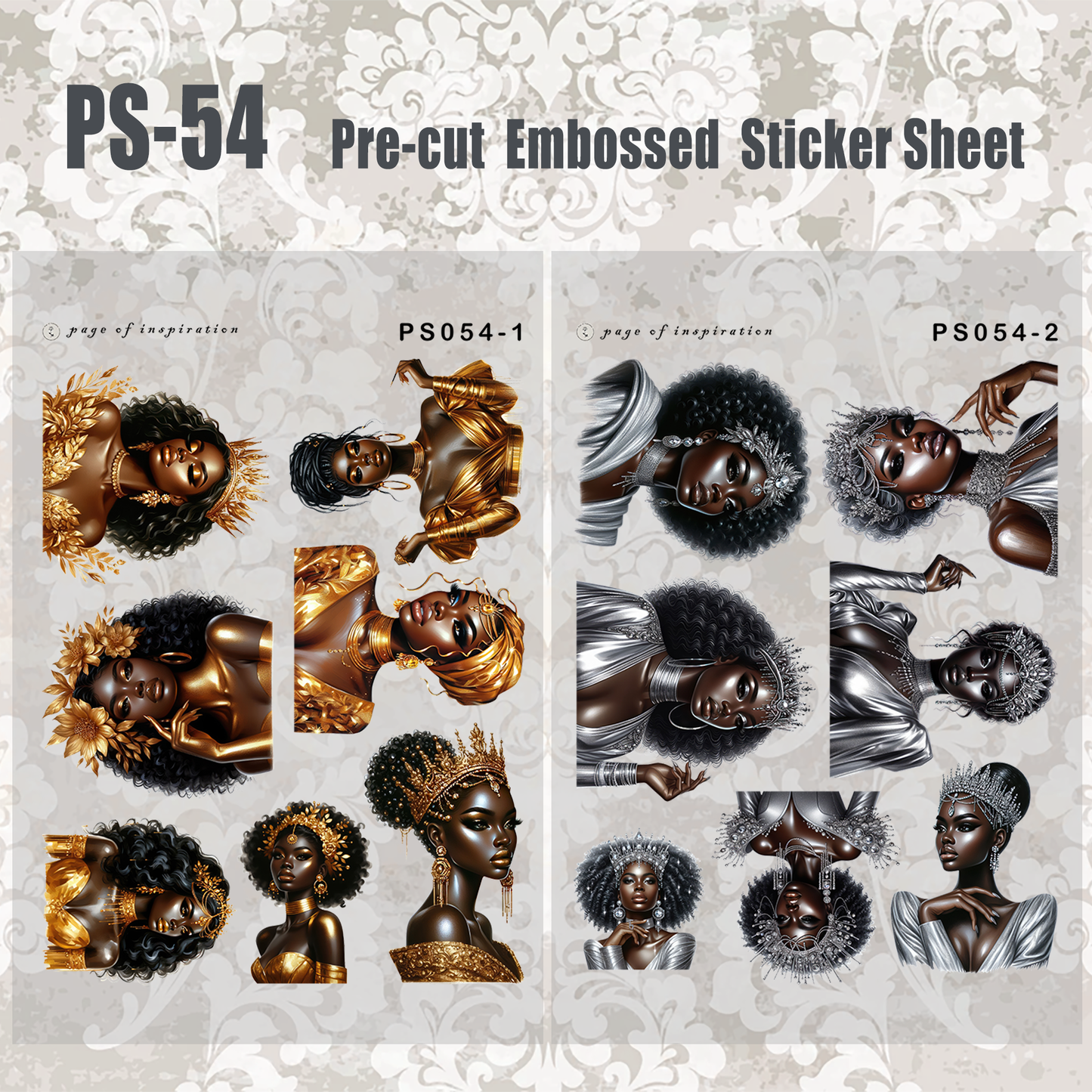 #PS-54 Pre-cut Embossed PET Sticker Sheet