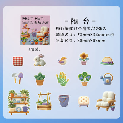 #02578 Felt Hut Series Sticker