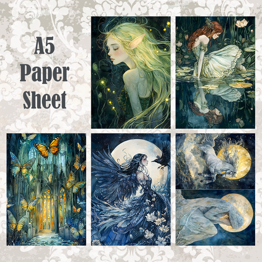#5A251 POI Print A5 Cardstock Paper Set 10 Pcs