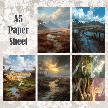 #5A56 POI Print A5 Cardstock Paper Set 8 Pcs
