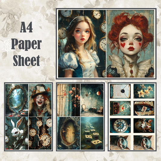 #4A56 POI Print A4 Cardstock Paper Set 4 Pcs