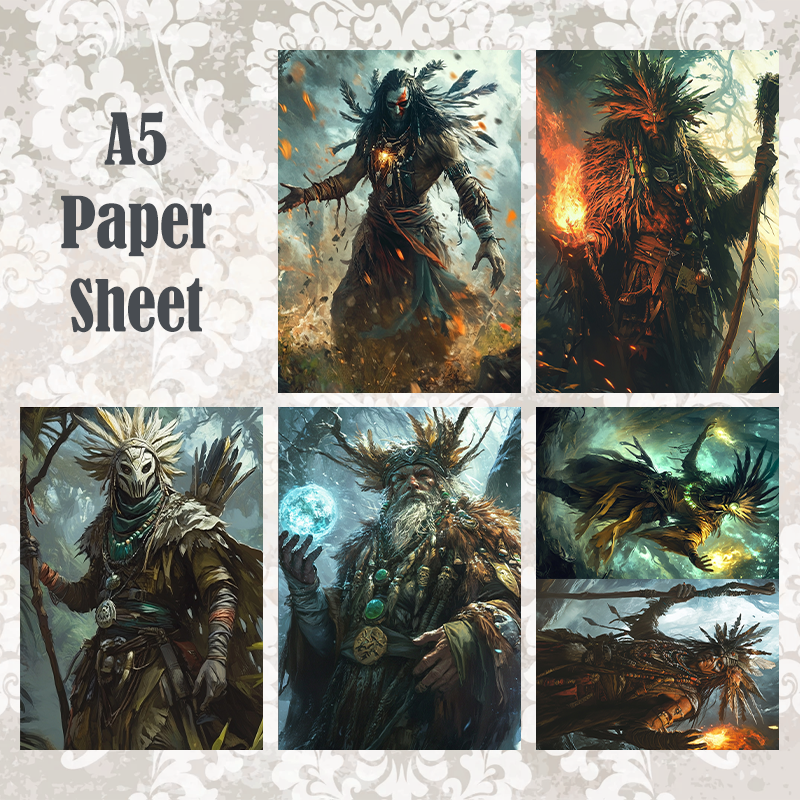 #5A58 POI Print A5 Cardstock Paper Set 10 Pcs