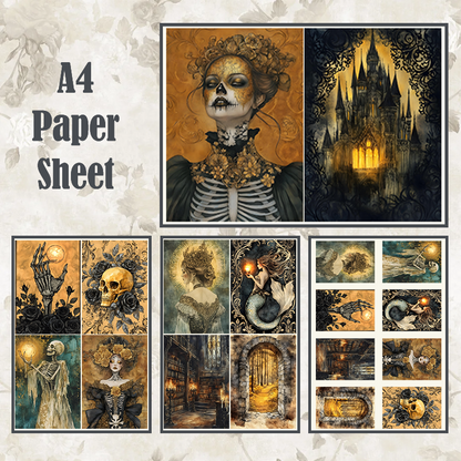 #4A59 POI Print A4 Cardstock Paper Set 4 Pcs