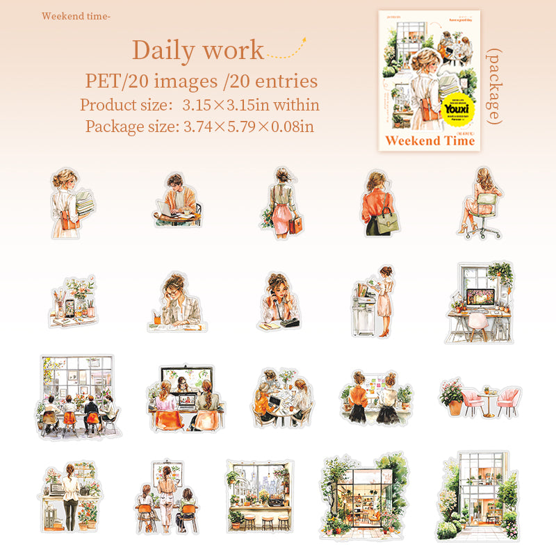 #02098 Weekend Time  Series Sticker