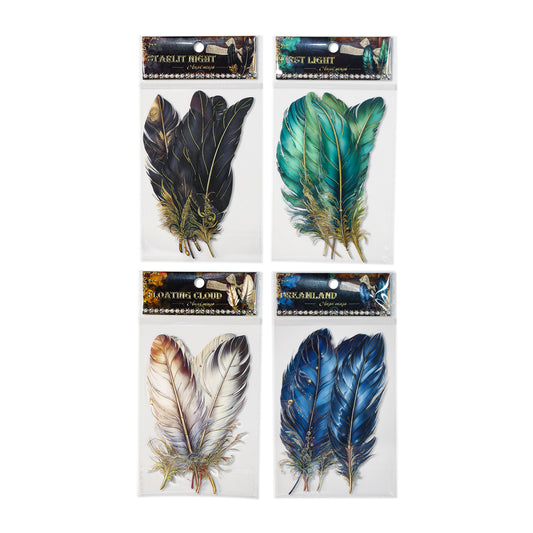 #02529 Vintage Feather Series Sticker