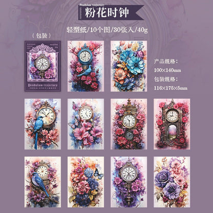 #02454 Vintage Clock Series Material Paper
