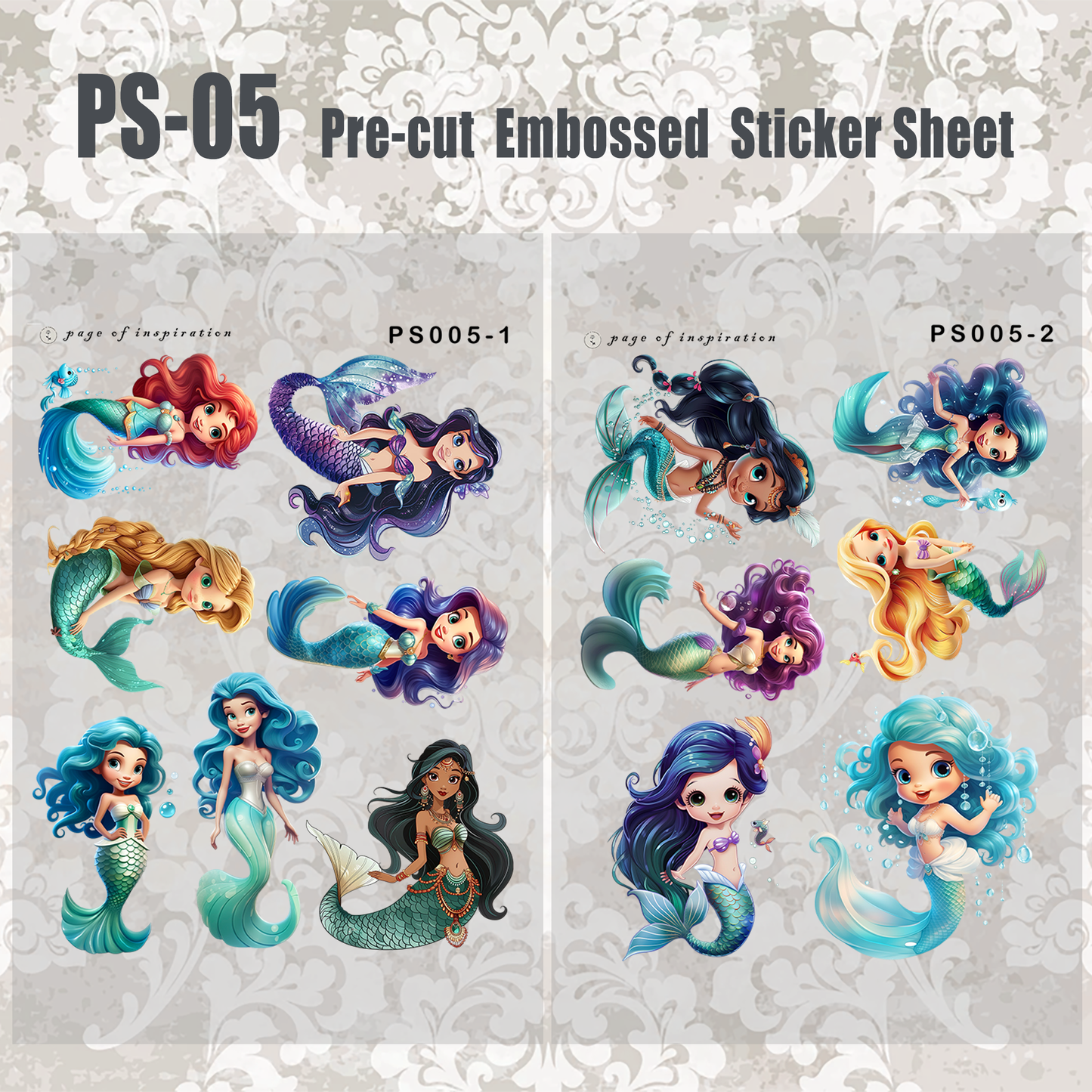 #PS-05 Pre-cut Embossed PET Sticker Sheet