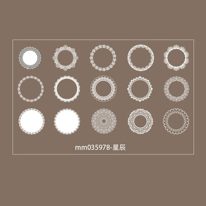 #02815 White Lace Frame Series Sticker