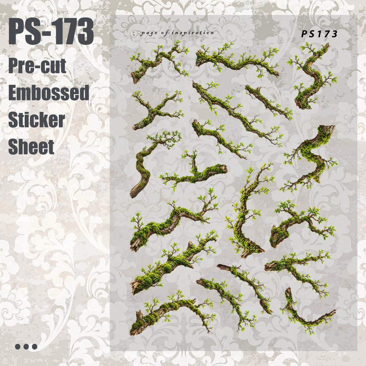 #PS-173 Pre-cut Embossed PET Sticker Sheet