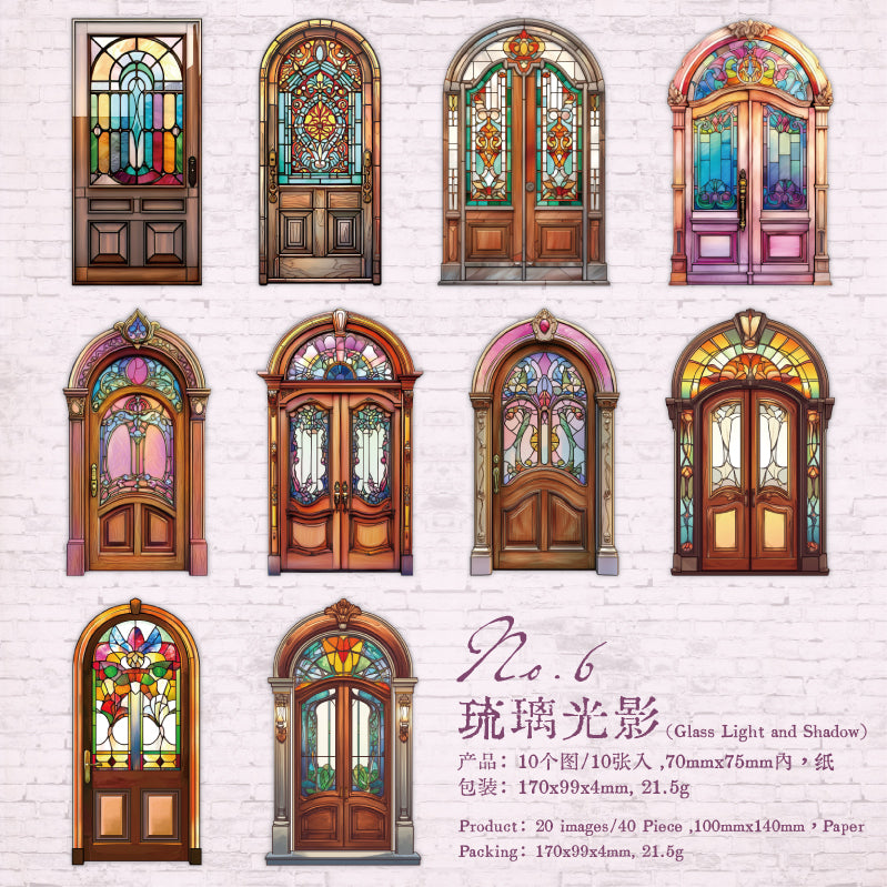 #02440 Vintage Wooden Door Series Sticker