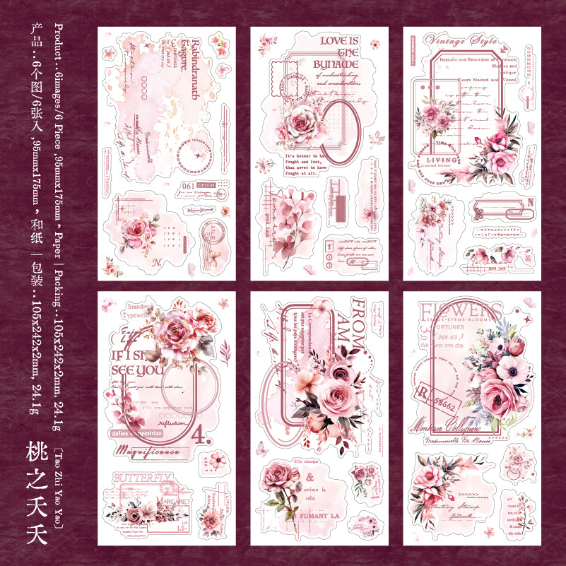 #02301 Flower Diary Series Sticker