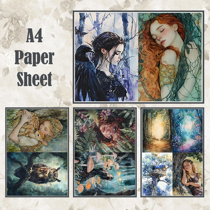 #4A60 POI Print A4 Cardstock Paper Set 4 Pcs
