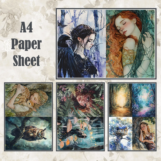 #4A60 POI Print A4 Cardstock Paper Set 4 Pcs