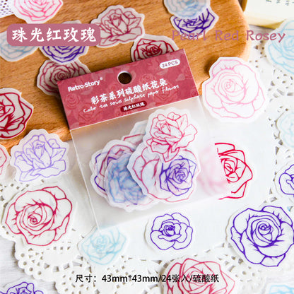 #02113 Colorful Tea Flower Series Material Paper