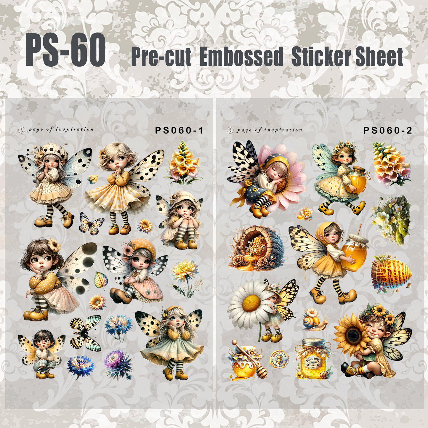 #PS-60 Pre-cut Embossed PET Sticker Sheet