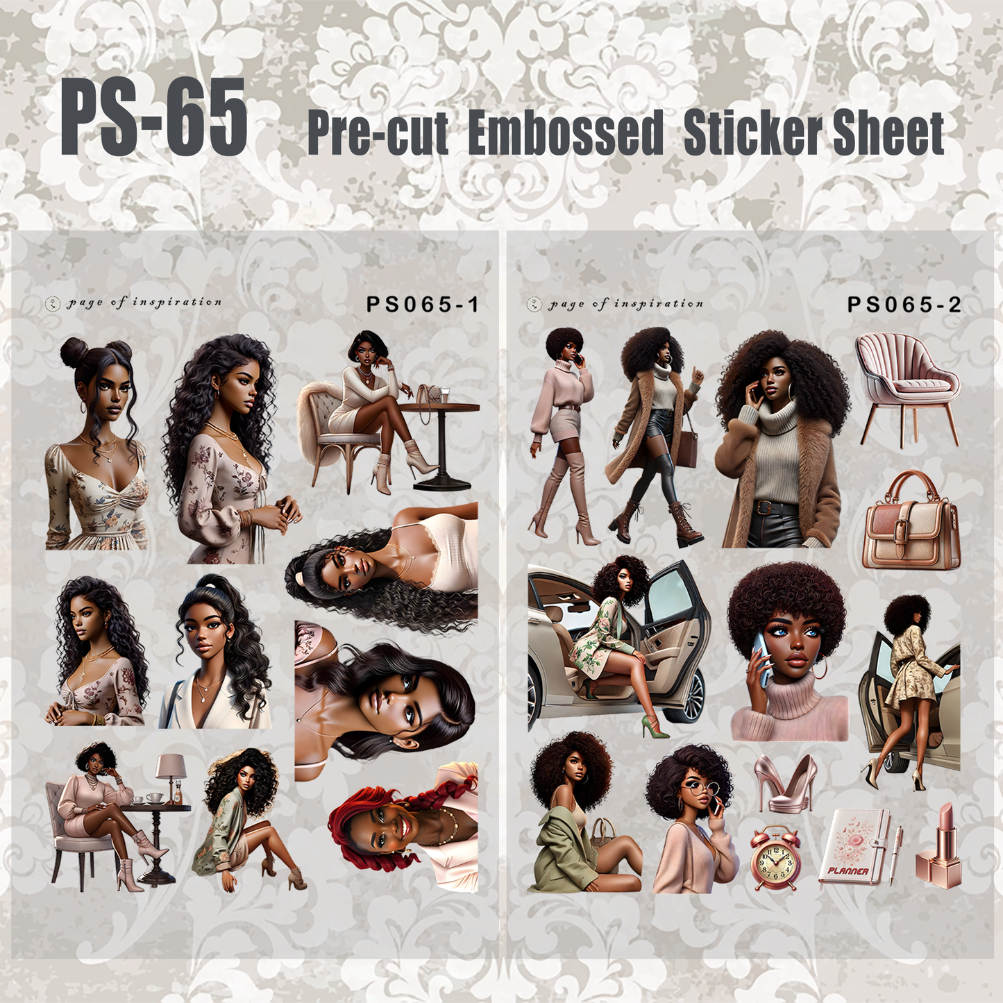#PS-65 Pre-cut Embossed PET Sticker Sheet