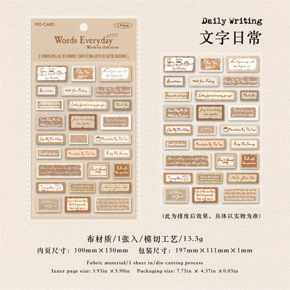 #02419 Word on cloth Series Sticker