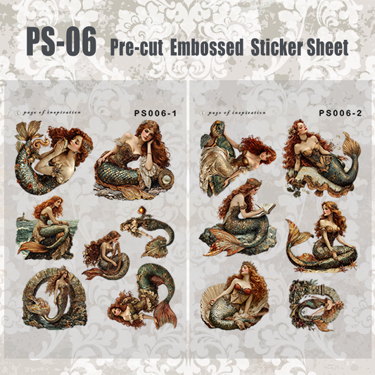 #PS-06 Pre-cut Embossed PET Sticker Sheet