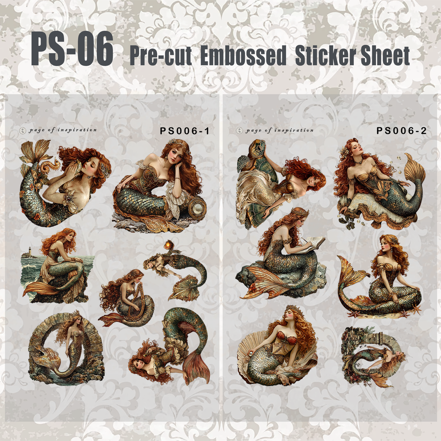 #PS-06 Pre-cut Embossed PET Sticker Sheet