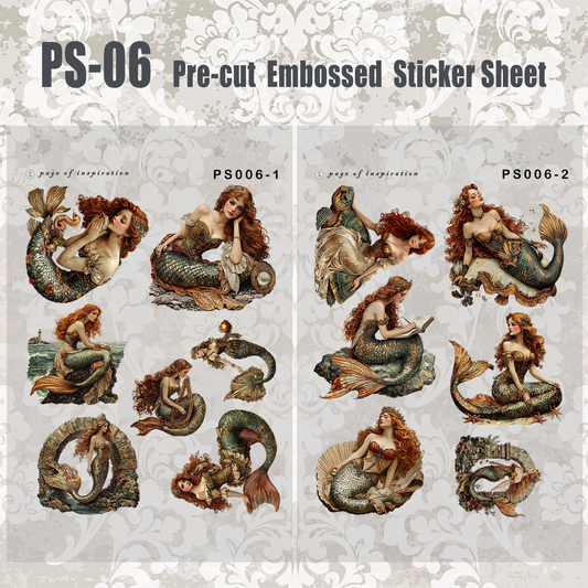 #PS-06 Pre-cut Embossed PET Sticker Sheet