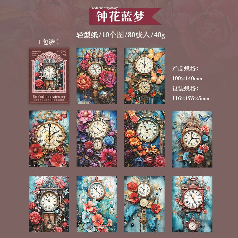 #02454 Vintage Clock Series Material Paper