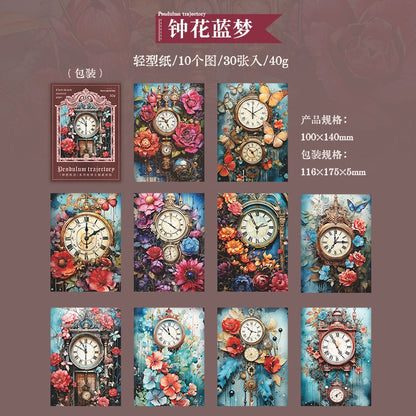 #02454 Vintage Clock Series Material Paper