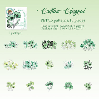 #02513 Draw Flower Series Sticker