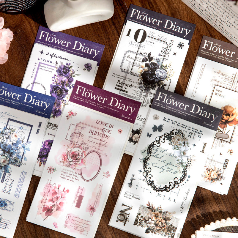 #02301 Flower Diary Series Sticker