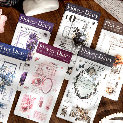 #02301 Flower Diary Series Sticker