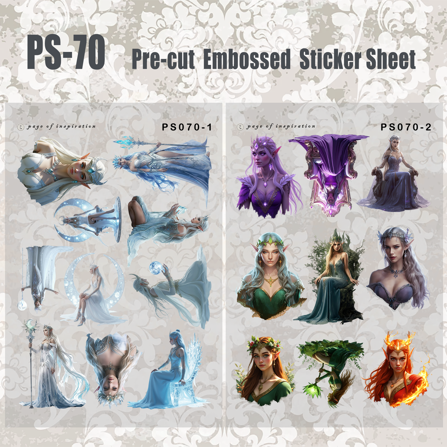 #PS-70 Pre-cut Embossed PET Sticker Sheet